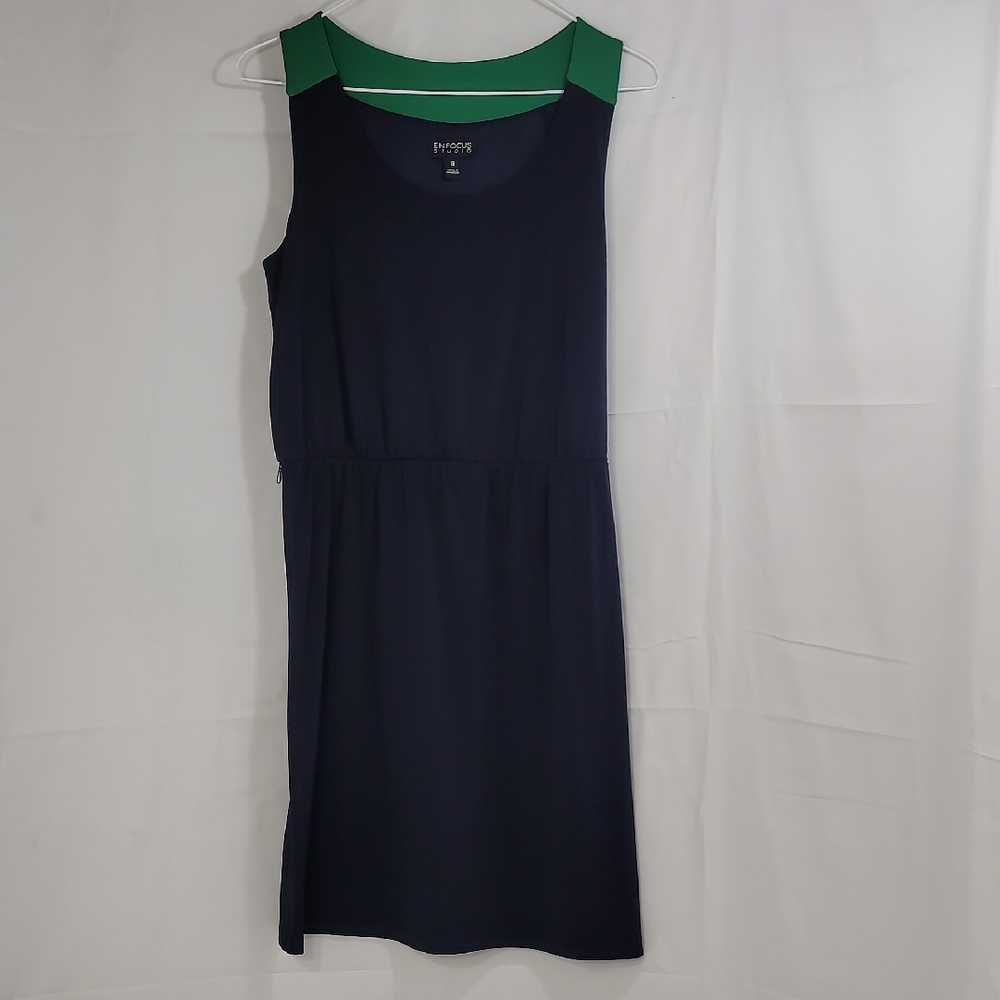 Enfocus Studio Blue Sleeveless Sheath Dress